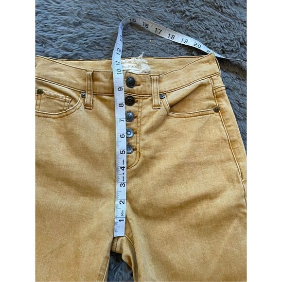 Altar’d state mustard yellow button fly high rise skinny jeans size 25 - Picture 6 of 7